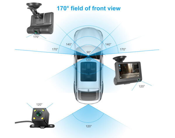 3 Lens Car DVR Camera
