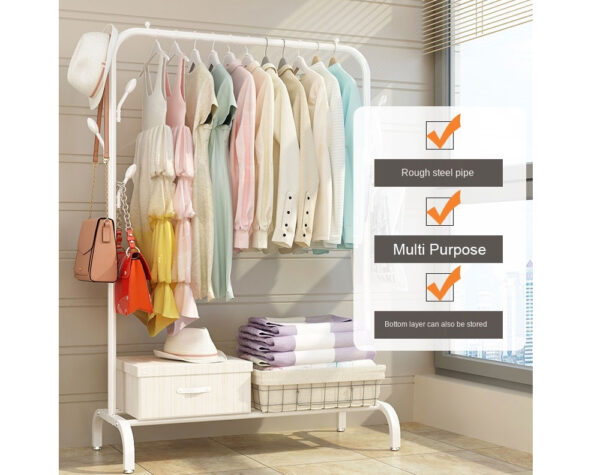 STAINLESS CLOTHES RACK - WHITE
