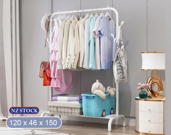 STAINLESS CLOTHES RACK - WHITE
