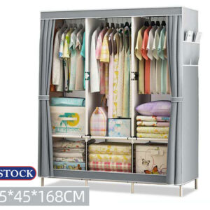 Clothes Wardrobe (Silver Grey) 125*45*168
