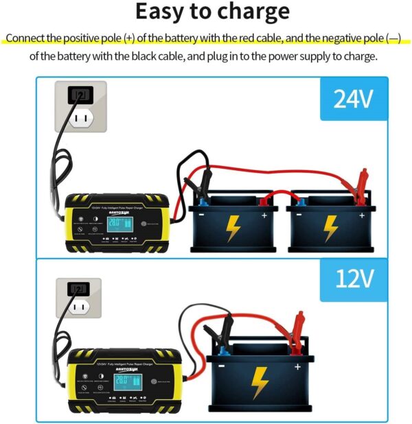 CAR BATTERY CHARGER 12/24V
