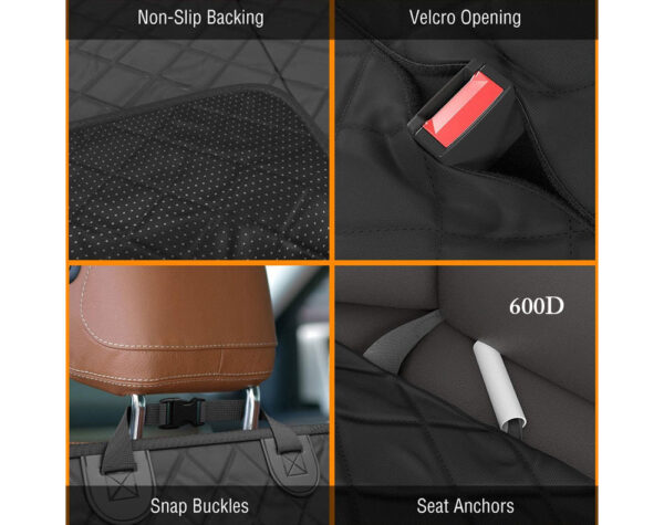 Dog Car Seat Cover Black & Orange 137*147cm