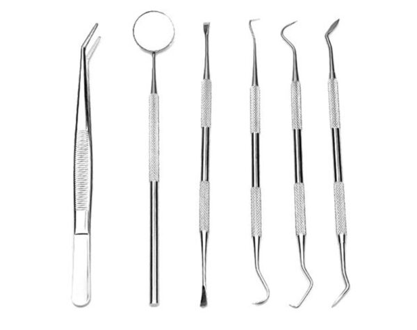 6PCS Dental Hygiene Tools Teeth Cleaning Kits Mirror Tweezer