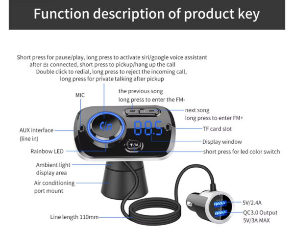 Car Bluetooth FM transmitter