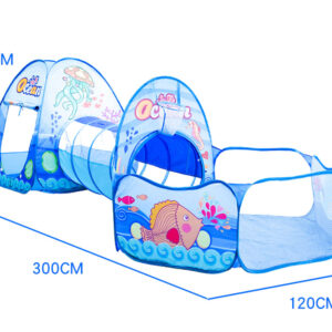 Kids Play Tent With Tunnel Blue
