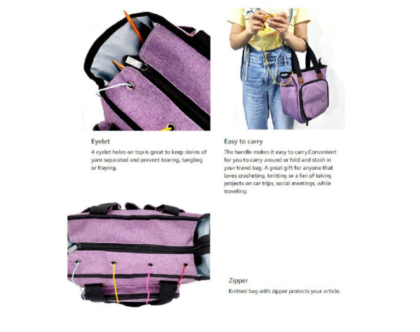 Knitting Yarn Bag - Purple