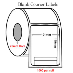 BLANK COURIER LABELS 76MM CORE 101X149MM