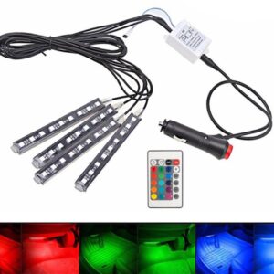 4x 9 LED Remote Control RGB Car Interior Led Light