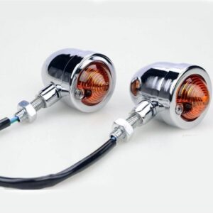 Motorbike Chrome Bullet Turn Signal Light Indicator SLR