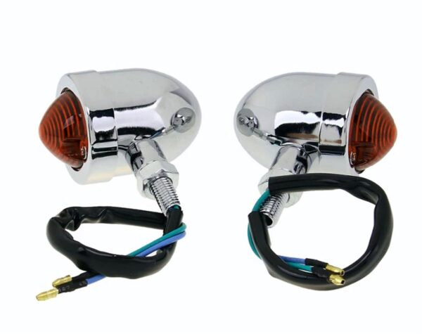 Motorbike Chrome Bullet Turn Signal Light Indicator SLR