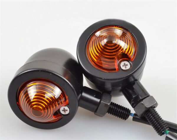 Motorbike Bullet Turn Signal Light Indicator BLK