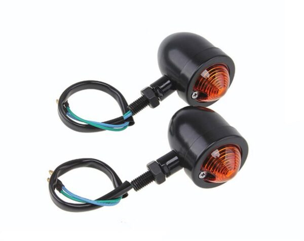 Motorbike Bullet Turn Signal Light Indicator BLK
