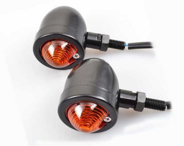 Motorbike Bullet Turn Signal Light Indicator BLK