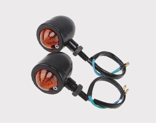 Motorbike Bullet Turn Signal Light Indicator BLK