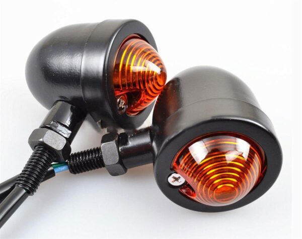 Motorbike Bullet Turn Signal Light Indicator BLK