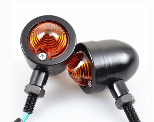 Motorbike Bullet Turn Signal Light Indicator BLK
