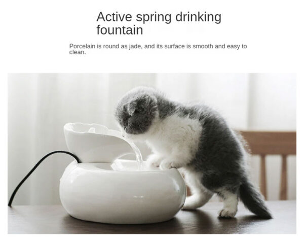 Pet Drinking Water Fountain Electric Cat Automatic White