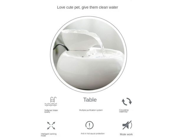 Pet Drinking Water Fountain Electric Cat Automatic White