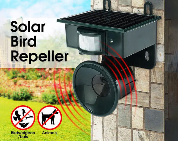 Solar Ultrasonic Bird Repeller Pest PIR Motion Sensor