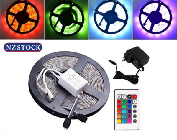 5M RGB LED Strip + 24 Key Remote